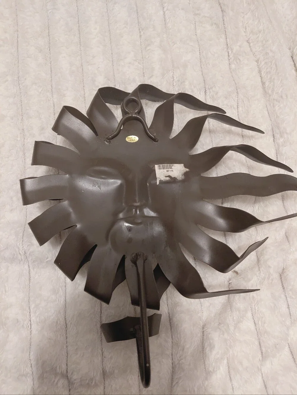 Celestial Sun Wind Blown Wall Art Candle Holder
